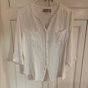 Chico's White Button-Up Women's Top size 2